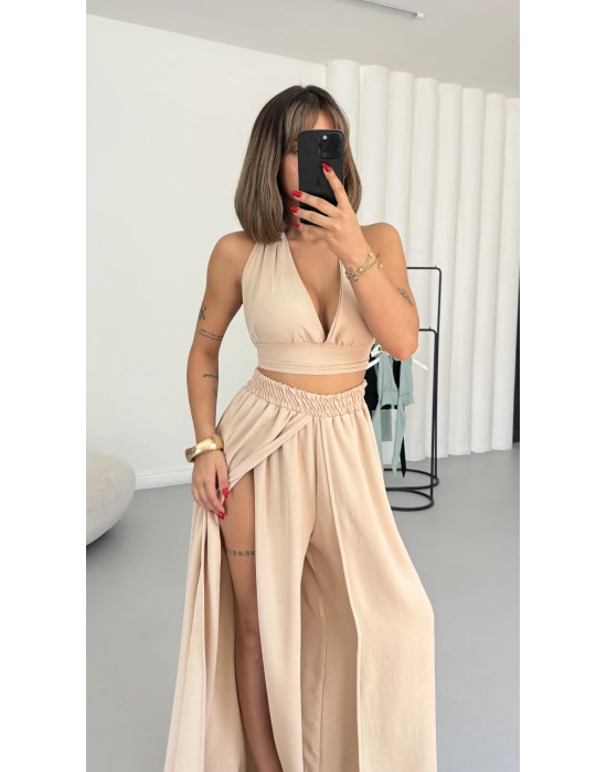 Luna Crop Takım - Bej