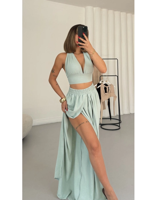 Luna Crop Takım - Su Yeşili