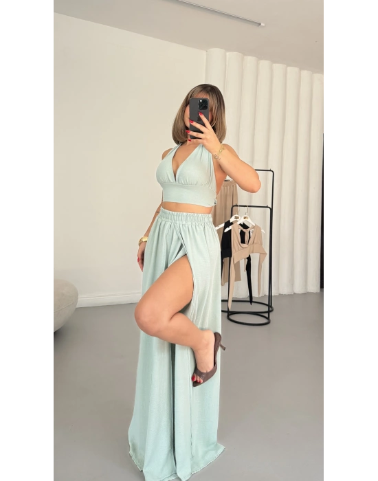 Luna Crop Takım - Su Yeşili