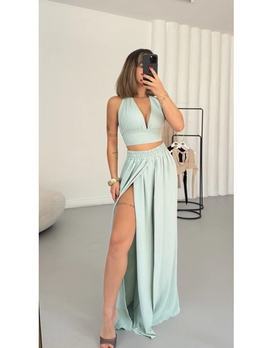 Luna Crop Takım - Su Yeşili