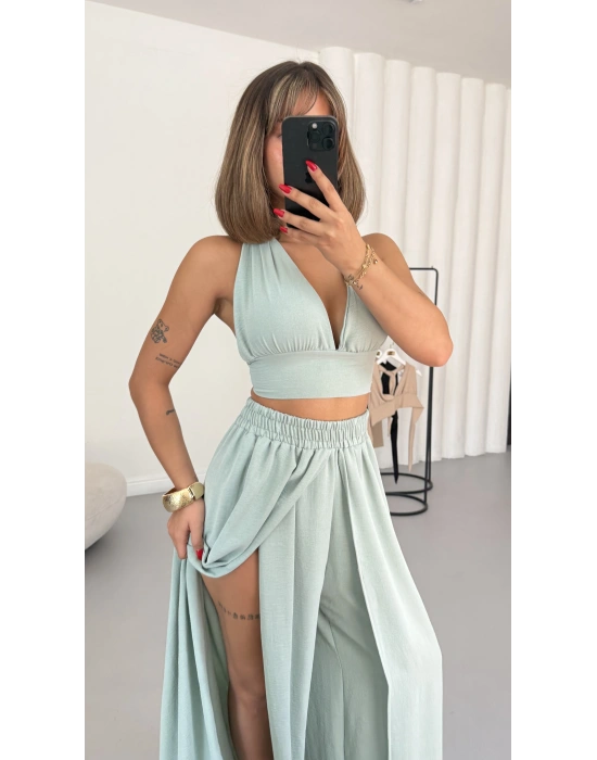 Luna Crop Takım - Su Yeşili