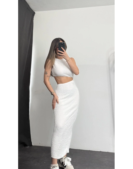 Lyanna Elbise -Beyaz
