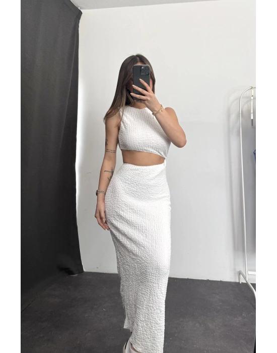 Lyanna Elbise -Beyaz