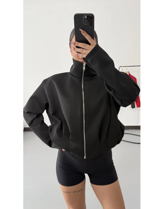 Maisy Pileli Ceket - Siyah