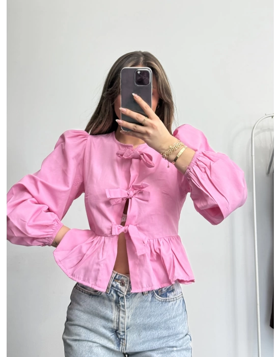 Maria Fiyonklu Gömlek - Pembe