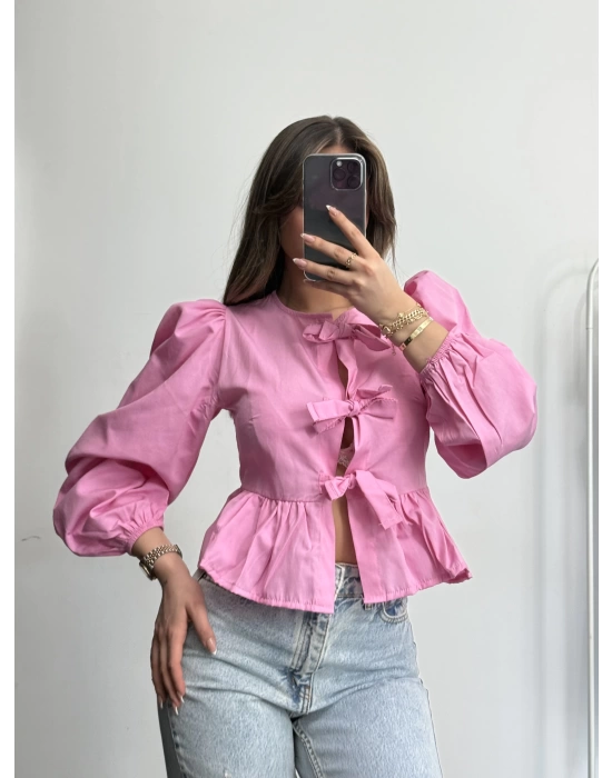 Maria Fiyonklu Gömlek - Pembe