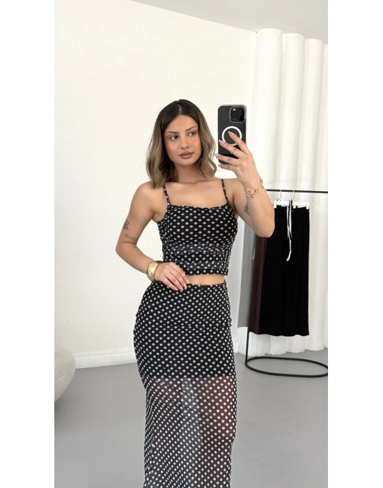 Marisa Puantiyeli Takım - Siyah