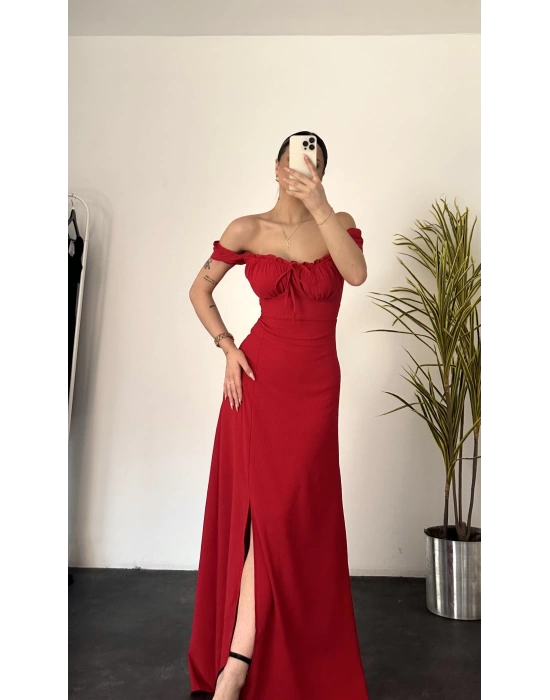 Maxi Aerobin Elbise -Kırmızı