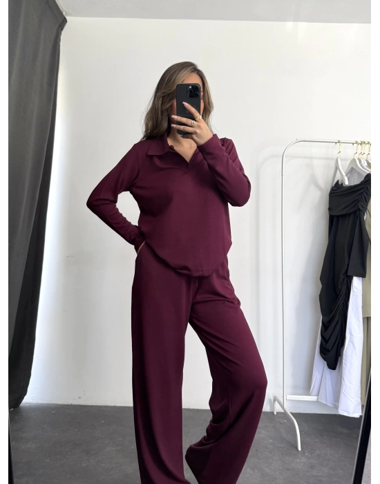 Maya Polo Yaka Takım - Bordo