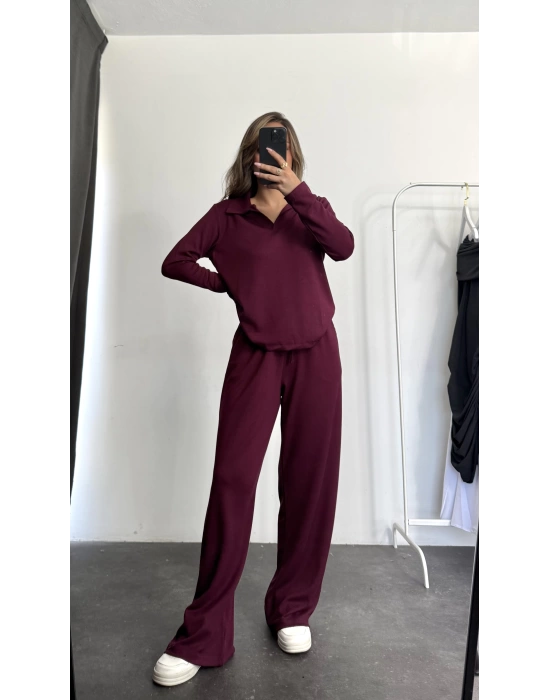 Maya Polo Yaka Takım - Bordo