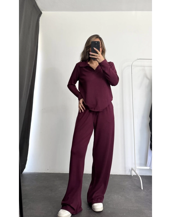 Maya Polo Yaka Takım - Bordo