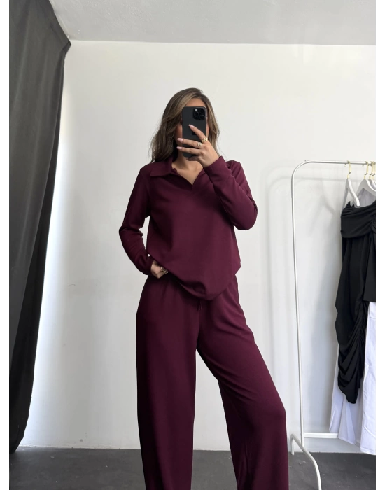 Maya Polo Yaka Takım - Bordo