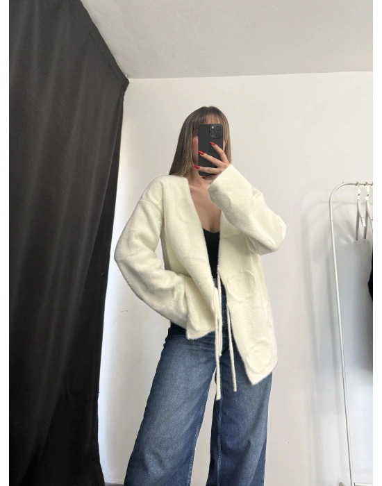 Melita Bağcıklı Hırka - Bej