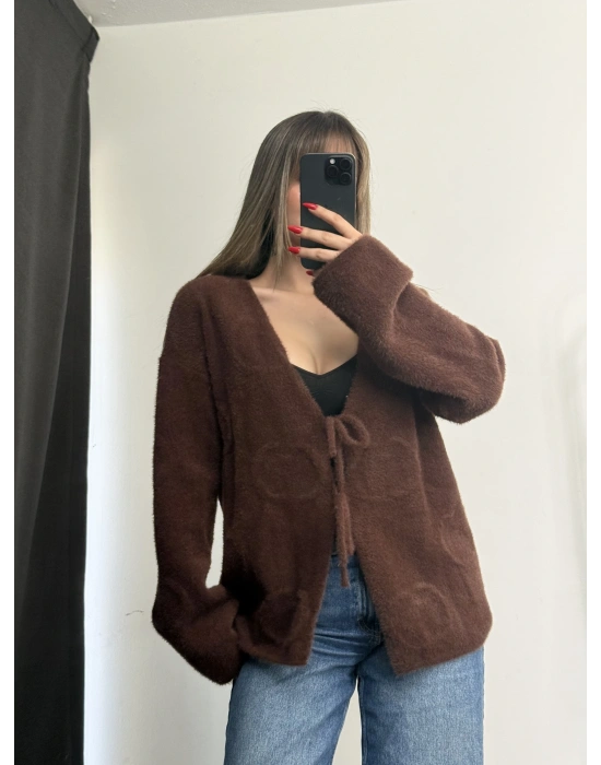 Melita Bağcıklı Hırka - Kahve