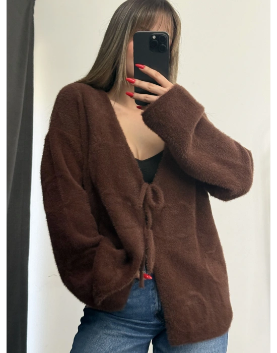 Melita Bağcıklı Hırka - Kahve