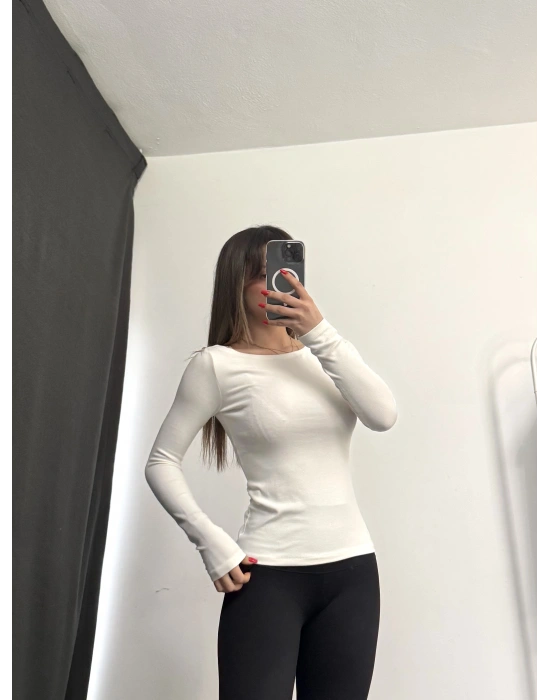 Melly Basic Crop - Beyaz