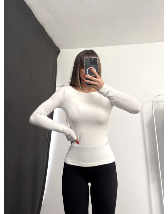 Melly Basic Crop - Beyaz