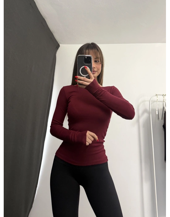 Melly Basic Crop - Bordo