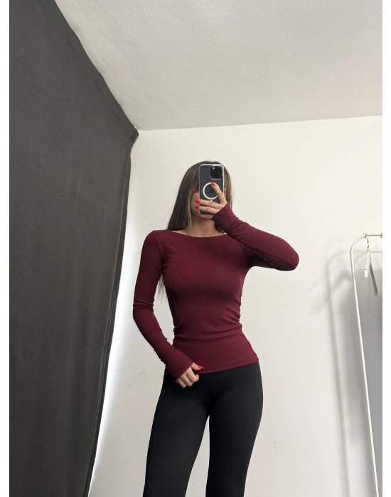 Melly Basic Crop - Bordo