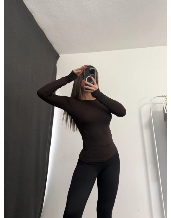 Melly Basic Crop - Kahve