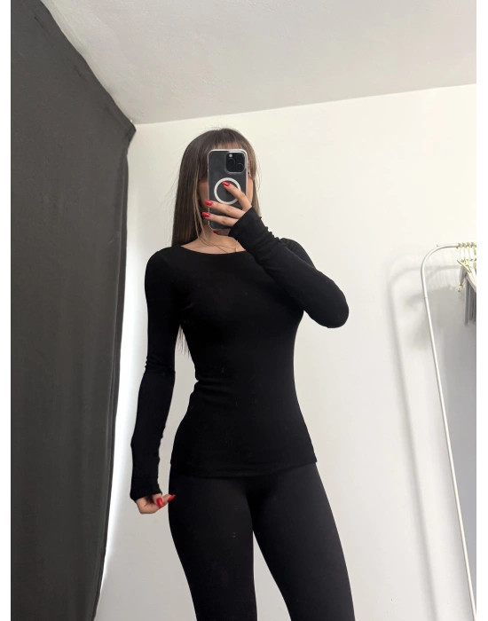 Melly Basic Crop - Siyah