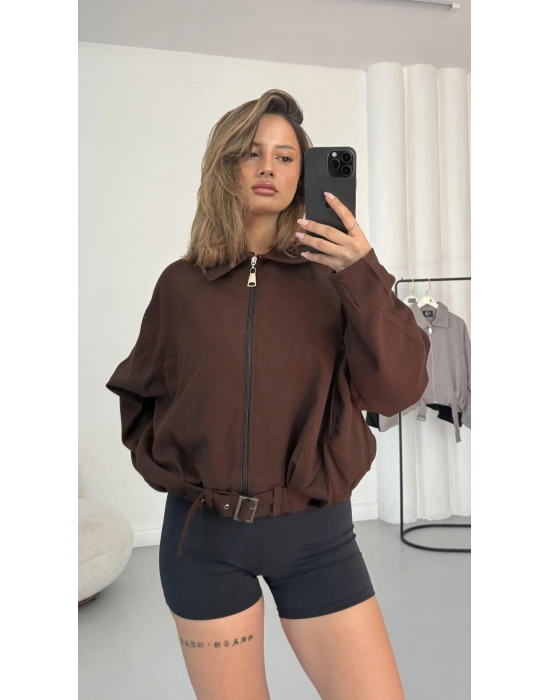 Melody Bomber Ceket - Kahve