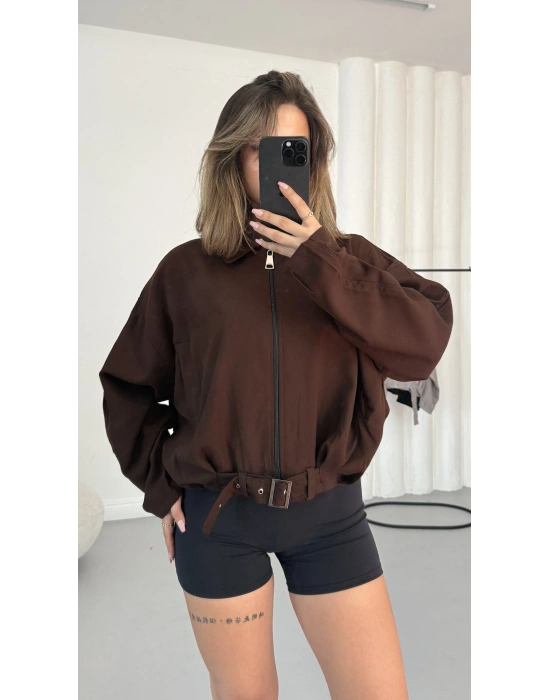 Melody Bomber Ceket - Kahve