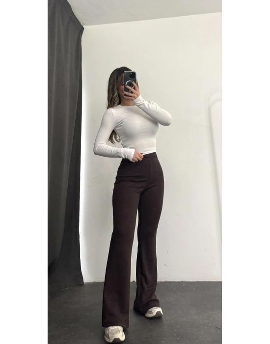 Mimie İspanyol Tayt Pantolon - Kahve