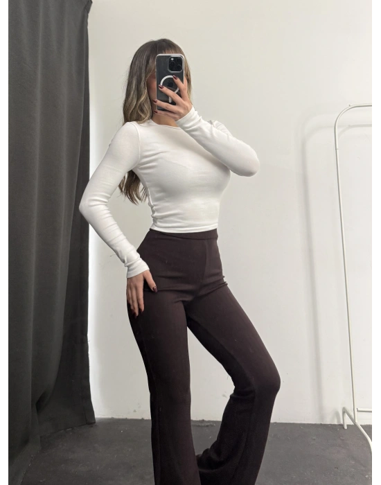 Mimie İspanyol Tayt Pantolon - Kahve