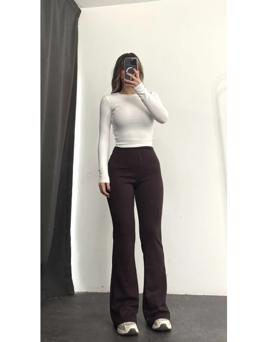 Mimie İspanyol Tayt Pantolon - Kahve