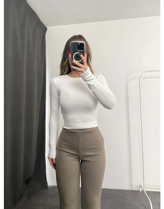 Mimie İspanyol Tayt Pantolon - Vizon