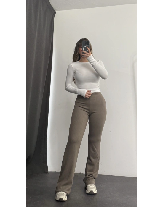 Mimie İspanyol Tayt Pantolon - Vizon