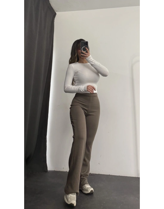 Mimie İspanyol Tayt Pantolon - Vizon