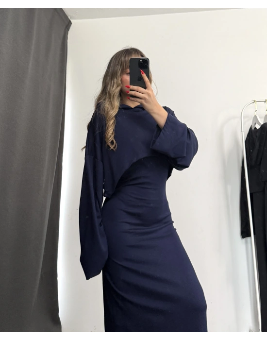 Mina Sweat Elbise Takım - Lacivert