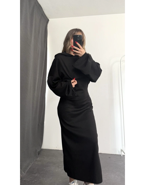 Mina Sweat Elbise Takım - Siyah