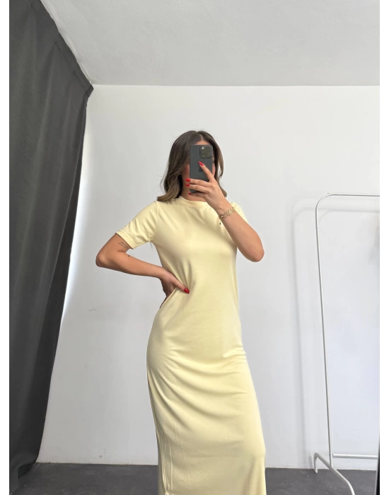 Minso Basic Elbise - Sarı