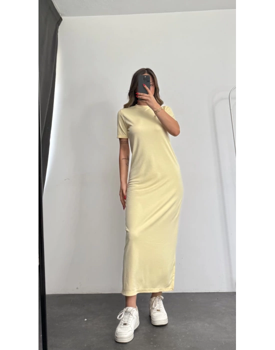 Minso Basic Elbise - Sarı