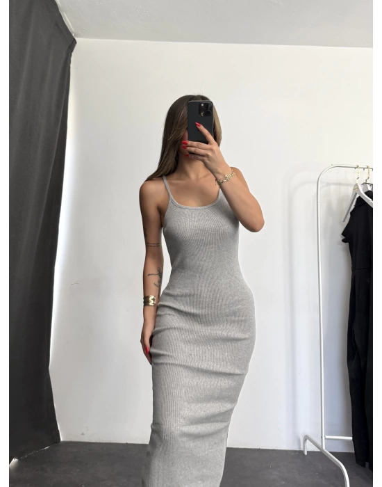 Miro Basic Elbise - Gri