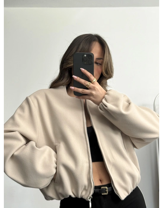 Molly Bomber Ceket - Bej