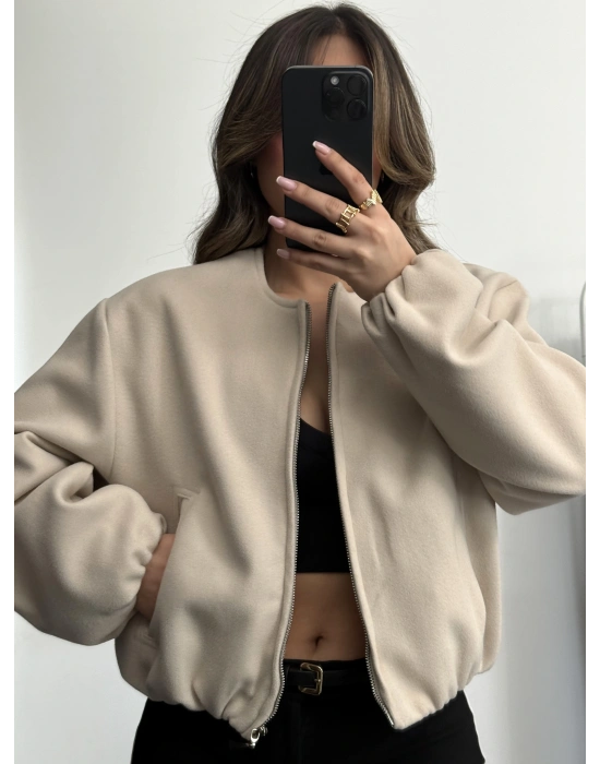 Molly Bomber Ceket - Bej
