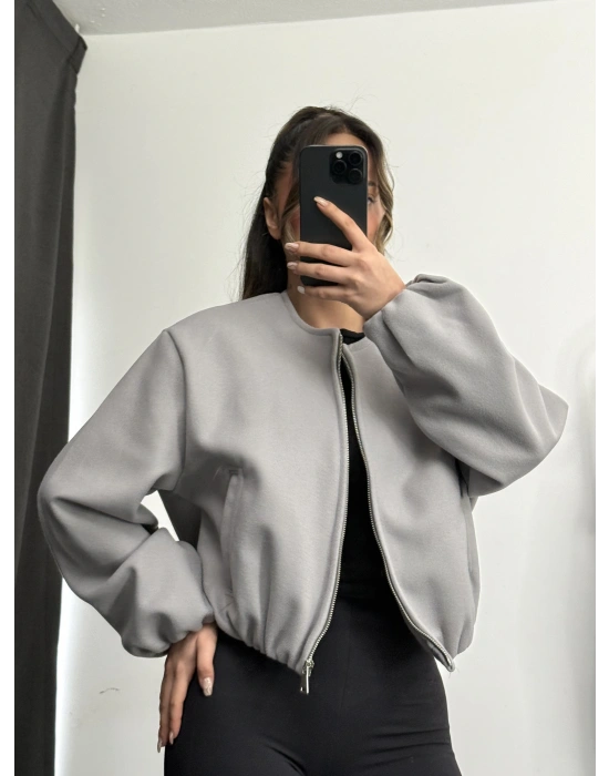 Molly Bomber Ceket - Gri