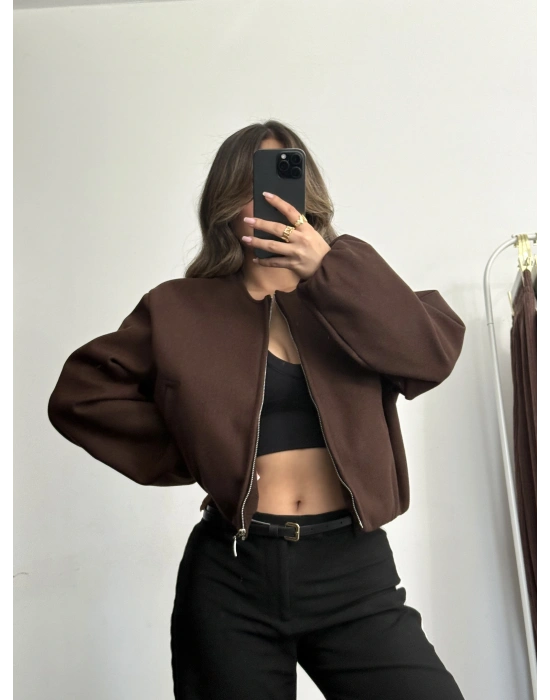 Molly Bomber Ceket - Kahve