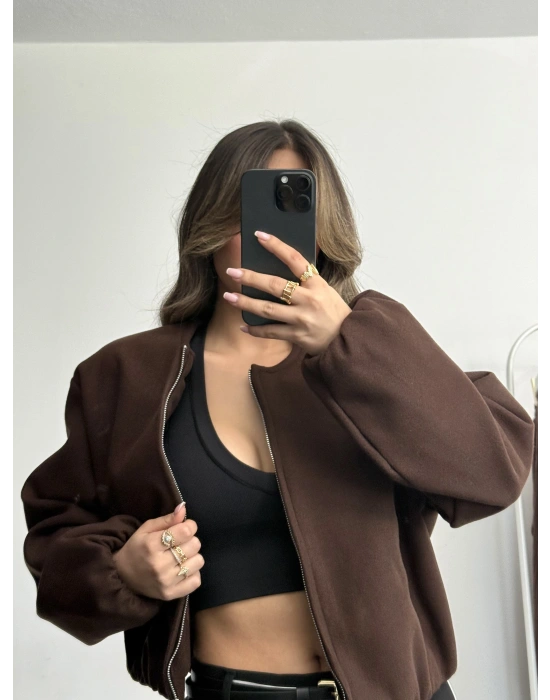 Molly Bomber Ceket - Kahve
