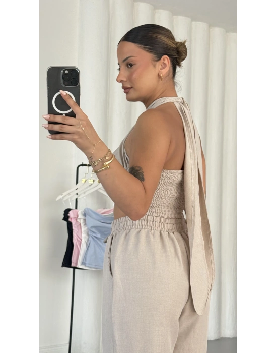 Mosby Halter Takım - Bej