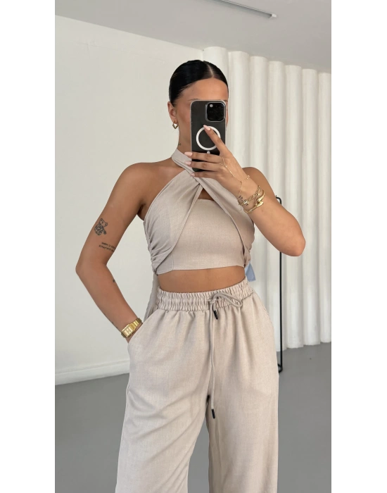 Mosby Halter Takım - Bej