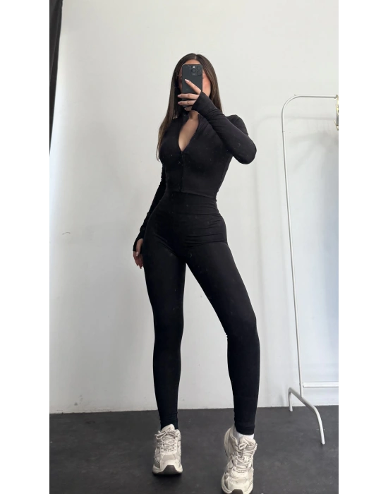 Motion Fermuarlı Takım - Siyah