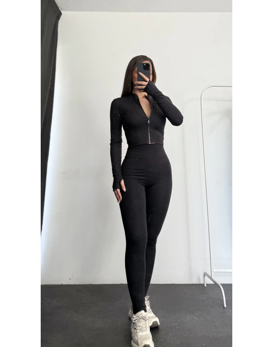 Motion Fermuarlı Takım - Siyah