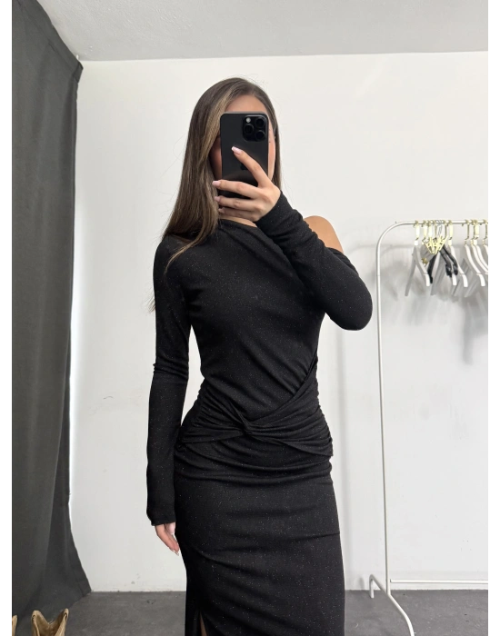 Nadia Simli Elbise - Siyah