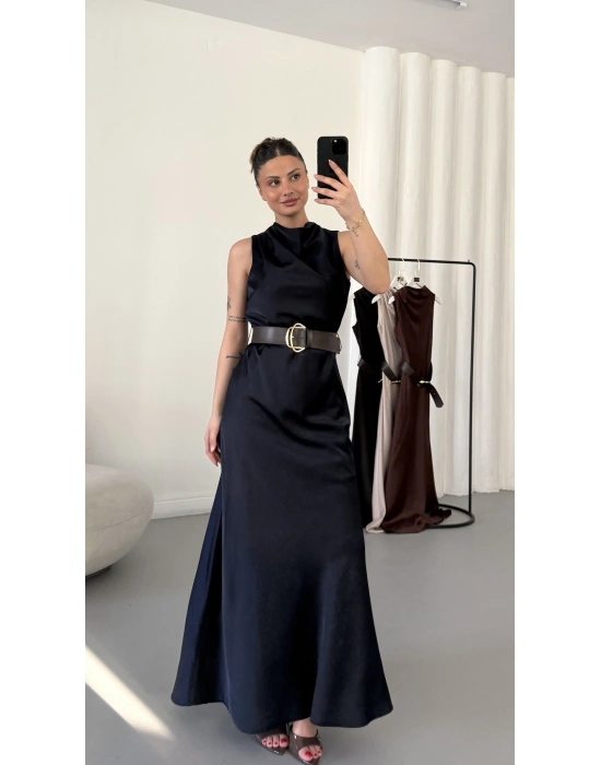 Natalia Maxi Elbise - Lacivert