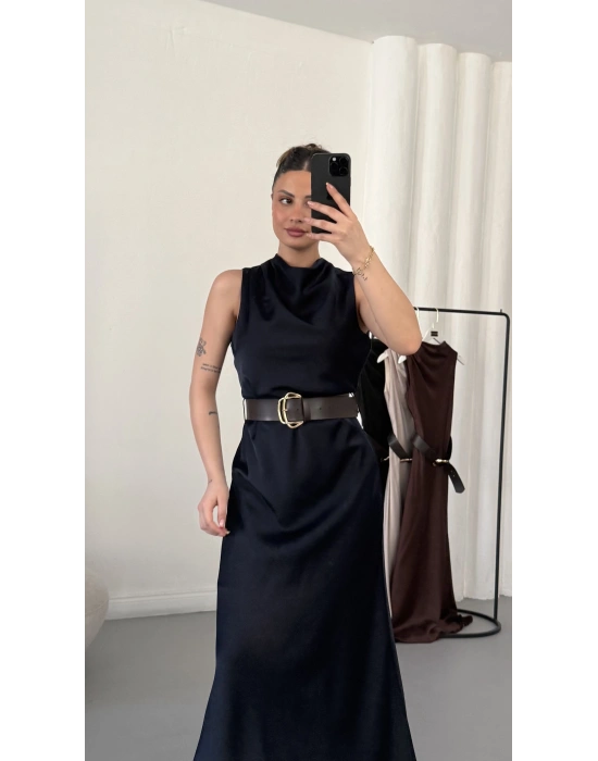 Natalia Maxi Elbise - Lacivert